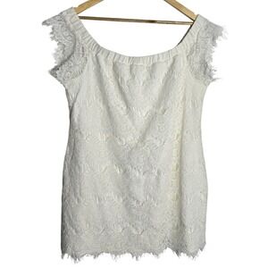 City Chic White Lace Off‎ The Shoulder Dress Plus Size 16